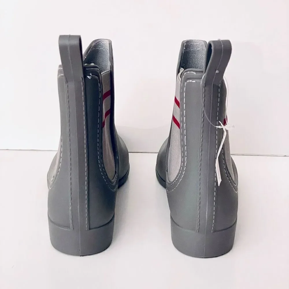 NWT Ferrera Couture 8 by Henry Ferrera Clarity Grey Rain Booties Boots w/elastic